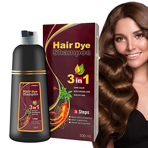 Shampoo für schwarzes Haar - 500ml Haarfarbshampoo - Haarfärbe-Shampoo, 100 Grauabdeckung in Minuten - Ammoniakfreies Haarfärbe-Shampoo Grau Silber Haar Damen Herren Eayoly von Eayoly