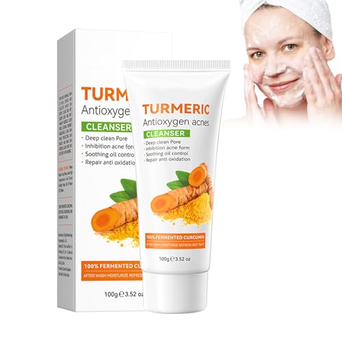 Eazerom 01 Curcuma Clear Gesichtsreinigung,100g Beruhigender Reinigungsschaum, Make-up Entferner, Kurkuma-Make-up-Entferner für Gesichtsreinigung,tiefe Porenreinigung Kurkuma Schaumreiniger von Eazerom