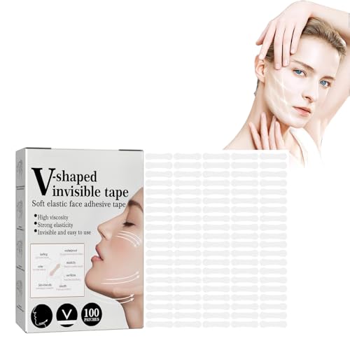 Eazerom 04 Face Lifting Tape,100 Stück Unsichtbare Facelifting Tape für V-Form face,V-Form Gesicht Verbergen von Gesichtsfalten Lifting Schlaffe Haut,Facelifting Aufkleber, Lift Gesicht Aufkleber von Eazerom