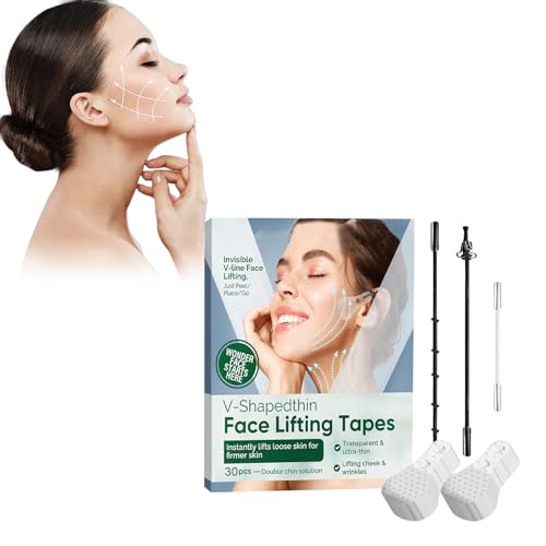 Eazerom 05 Face Lifting Tape,30 Stück Unsichtbare Facelifting Tape für V-Form face,V-Form Gesicht Verbergen von Gesichtsfalten Lifting Schlaffe Haut,Facelifting Aufkleber, Lift Gesicht Aufkleber von Eazerom