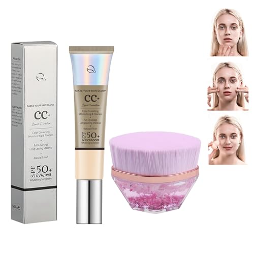 Eazerom 36 45ml CC Cream,für Farbkorrektur Voll Deckende Foundation mit LSF 25,Getönte Gesichtscreme,Verbessert den Teint & Spendet Feuchtigkeit,Feuchtigkeitsspendender Concealer Natural von Eazerom