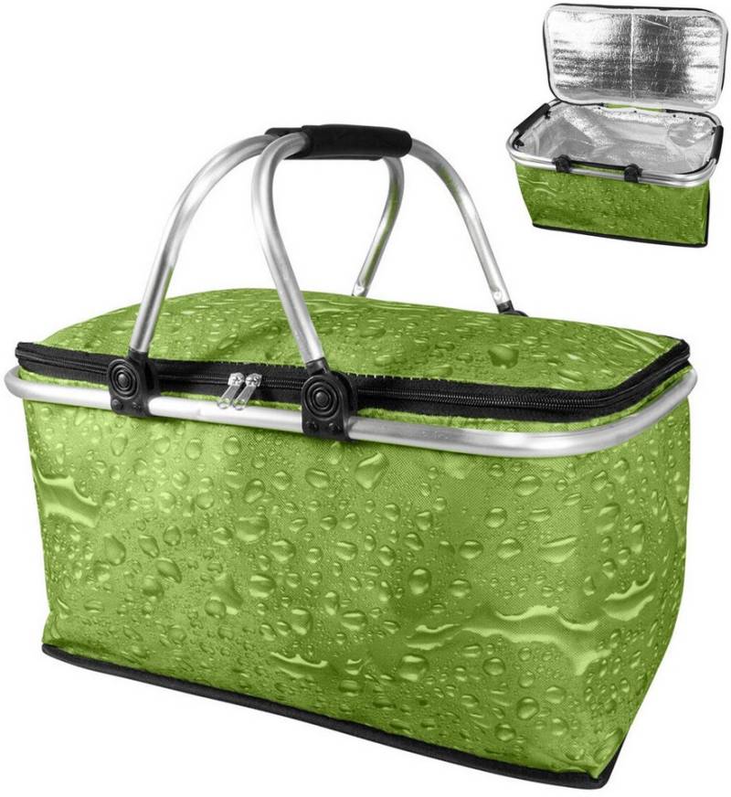 Ebaxx Einkaufskorb Alu Thermo Korb Klapp Kühltasche faltbar Picknick Camping Blau Grün von Ebaxx