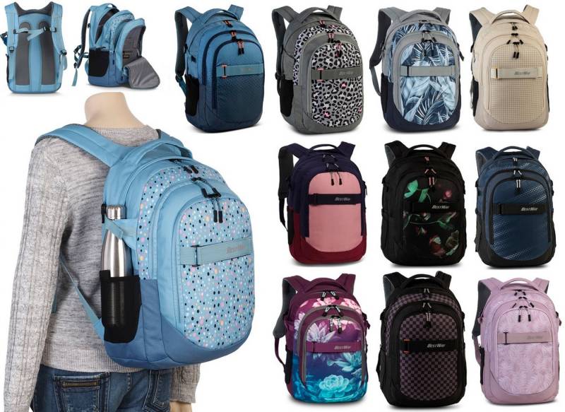 Ebaxx Schulrucksack Groß Rucksack Schulranzen Tasche Schul Mädchen Jungen von Ebaxx