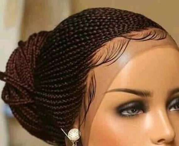 Ghana Webmütze Spitze Perücke Full Lace Geflochtene Cornrow in 360 Oder von Ebblyboutique