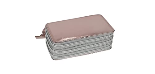 Eberhard Faber 577423 - Federmäppchen Triple Decker, mit 36 Schreibutensilien, Stiftetui in Roségold mit 3 Reißverschlüssen von Eberhard Faber
