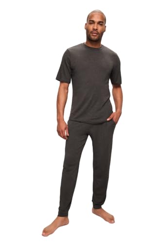 Eberjey Henry Pyjama-Set, kurzärmelig, Dunkelgrau meliert, Small von Eberjey