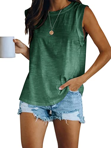 Ebifin Tops Damen Tank Top Sommer Ärmellose Tshirts Oberteile mit Rundhalsausschnitt Blusentop Longtops.Armee Grün.XXL Ebifin Tops Damen Tank Top Sommer Ärmellose Tshirts Oberteile mit Rundhalsausschnitt Blusentop Longtops.Armee Grün.XXL von Ebifin