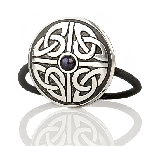 Celtic Triskele - Haargummi aus England mit keltischem Muster & blauem Stein von Eburya