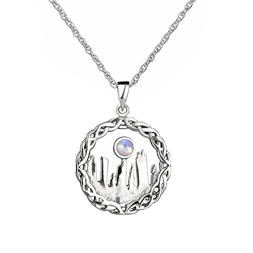 Craigh Na Dun - Anhänger aus Sterling Silber & Mondstein - Schottischer Outlander Schmuck von Eburya