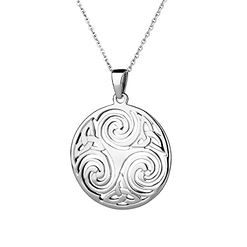 Eburya Keltische Trinity & Triskele Kette - Handgefertigt in Irland - Silber, Unisex, Kette von Eburya