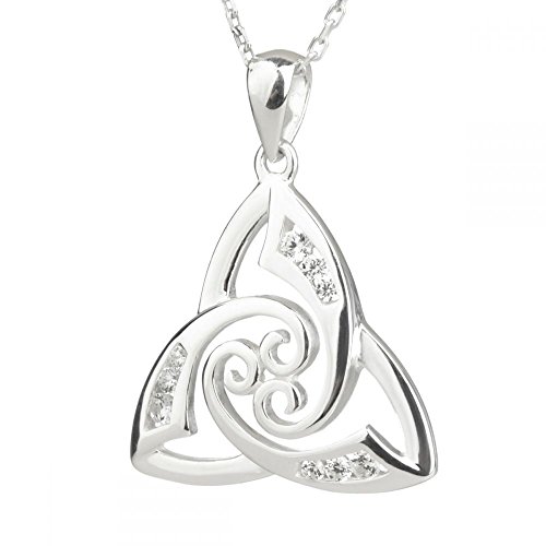 Eburya Keltische Trinity & Triskele Kette & Anhänger aus Irland - Silber & Kristall - Handgefertigter irischer Schmuck aus Dublin Eburya Keltische Trinity & Triskele Kette & Anhänger aus Irland - Silber & Kristall - Handgefertigter irischer Schmuck aus Dublin von Eburya