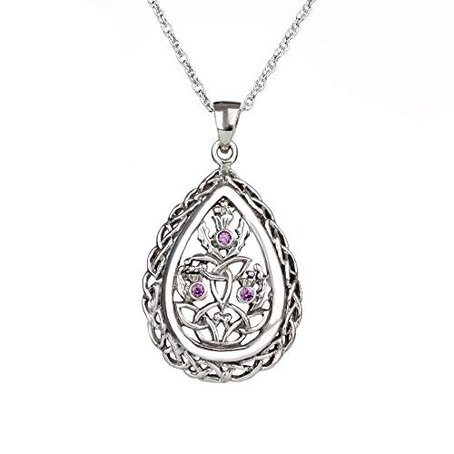 Eburya Trinity Thistle - Keltische Outlander Kette - schottische Distel aus Silber & Kristall von Eburya