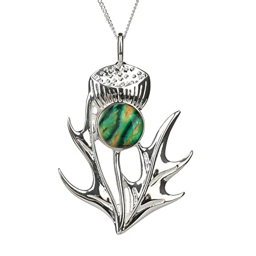 Heathergem Thistle Kette - Schottische Distel aus Sterlingsilber & Heide von Eburya