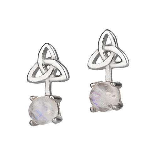 Trinity Knot - Keltische Ohrstecker aus Schottland - Sterling Silber & Mondstein von Eburya