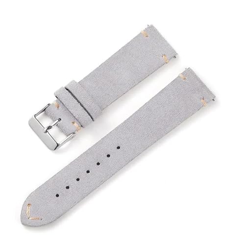 EcLusE Uhrenarmbänder aus weichem Wildleder, Schnellverschluss-Armband, Rindsleder-Armband, universelle Armbänder,Grau,20mm von EcLusE
