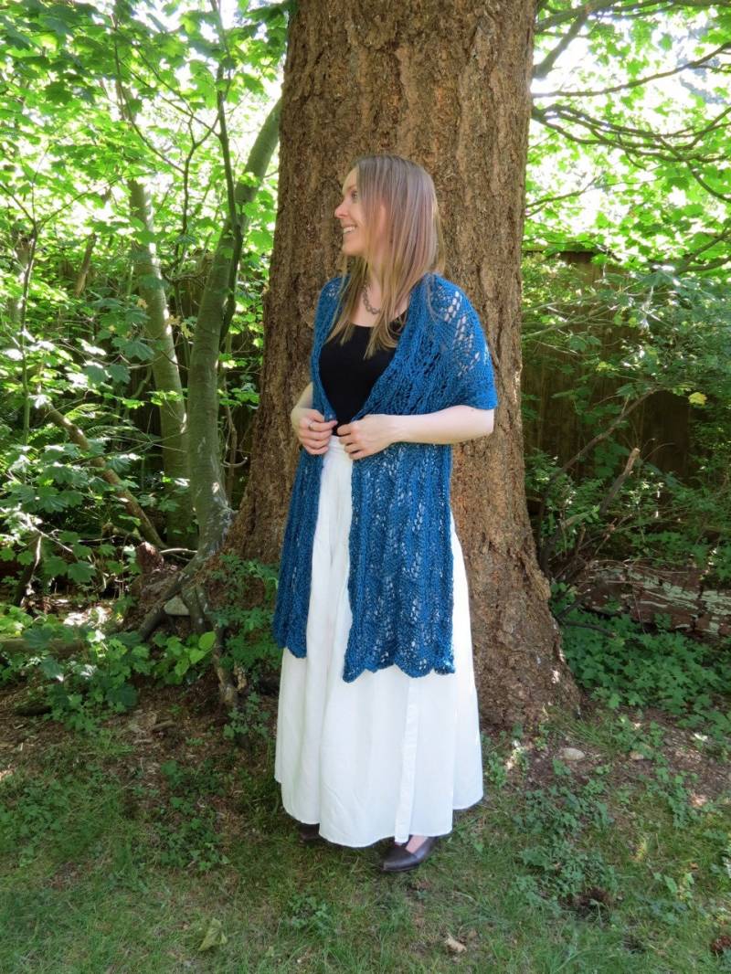 Brautstola Aus Seide & Bambus - Sapphire Blue von EccentricWool