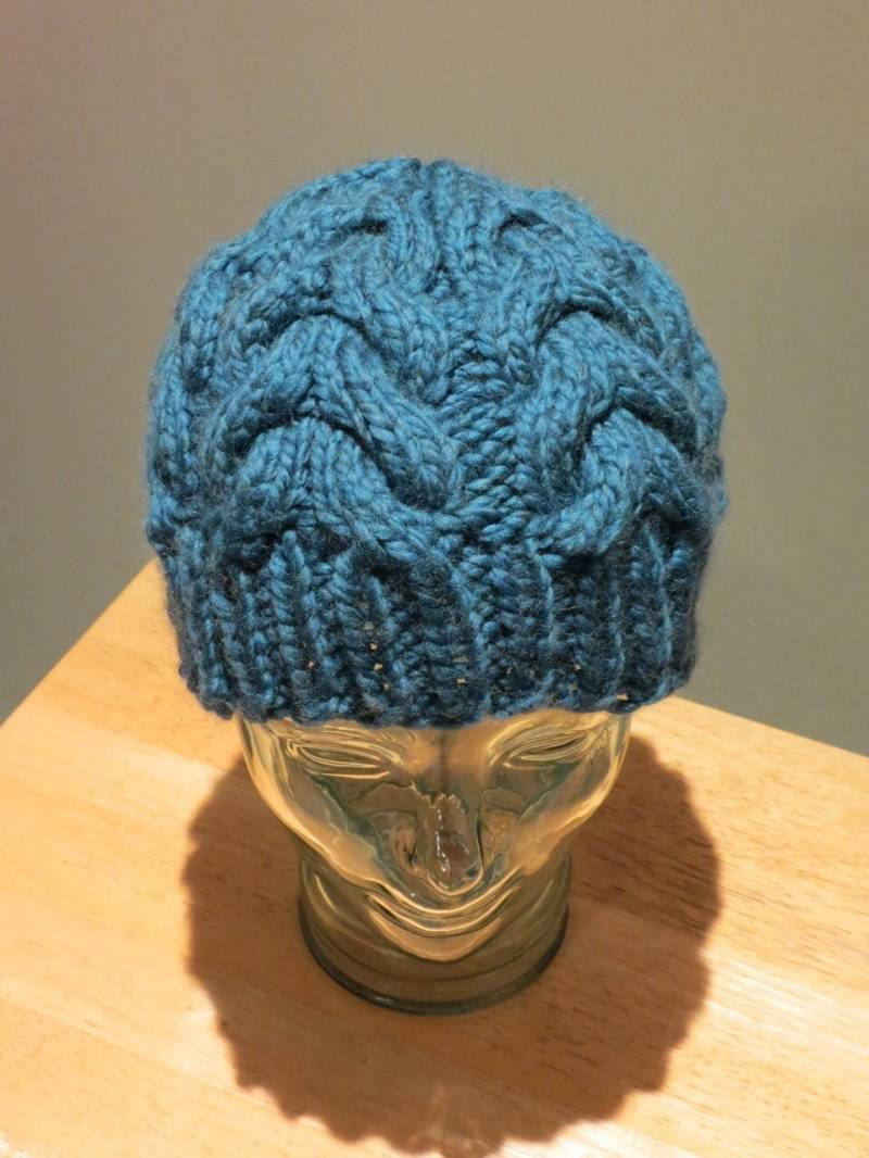 Hand Gestrickt Peacock Blau Zopfmuster Mütze Hut von EccentricWool