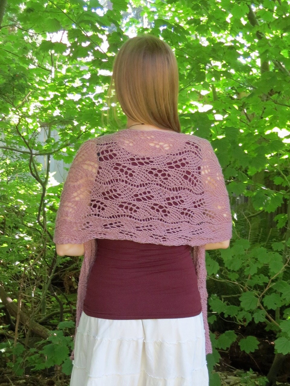 Handgestrickte Brautstola Aus Altrosafarbener Spitze von EccentricWool