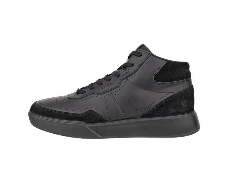 Ecco Alltag-Travelschuhe Street Court High-Top (Premium-Leder) schwarz Sneaker von Ecco