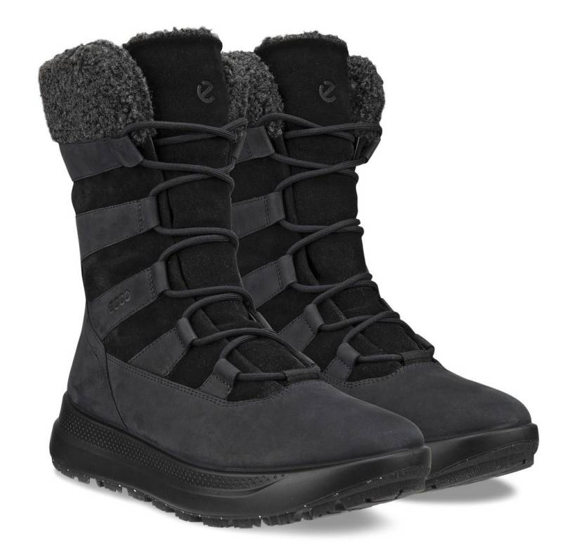Ecco Solice Boot High (Nubukleder, Primaloft®-Bio-Isolierung) schwarz Damen Winterstiefel von Ecco