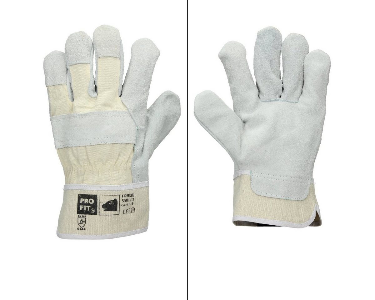 ECD Germany Arbeitshandschuhe Rindspaltleder Gartenhandschuhe Montagehandschuhe Schutzhandschuhe (24-St) 24 Paar Mechanikerhandschuhe Größe: M mit Innenhandfutter von Ecd Germany