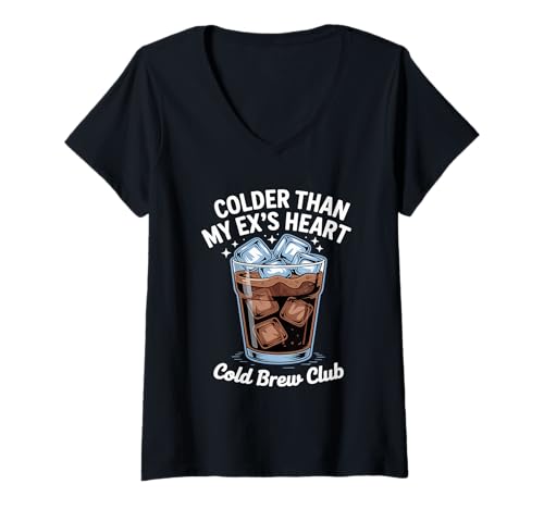 Damen Barista Iced Latte Lover Espresso Funny Cold Brew Club T-Shirt mit V-Ausschnitt Damen Barista Iced Latte Lover Espresso Funny Cold Brew Club T-Shirt mit V-Ausschnitt von Eced Latte Outfit Männer & Frauen