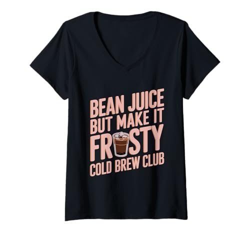 Damen Bohnensaft Iced Latte Lust Cold Brew Club Barista T-Shirt mit V-Ausschnitt Damen Bohnensaft Iced Latte Lust Cold Brew Club Barista T-Shirt mit V-Ausschnitt von Eced Latte Outfit Männer & Frauen