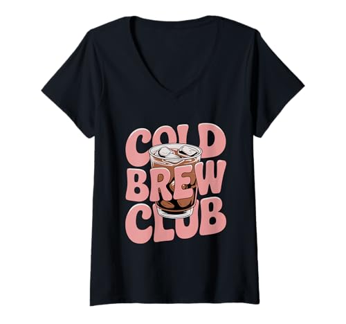 Damen Espresso Liebhaber Iced Coffee Barista Lustiger Kaltbrauen T-Shirt mit V-Ausschnitt Damen Espresso Liebhaber Iced Coffee Barista Lustiger Kaltbrauen T-Shirt mit V-Ausschnitt von Eced Latte Outfit Männer & Frauen