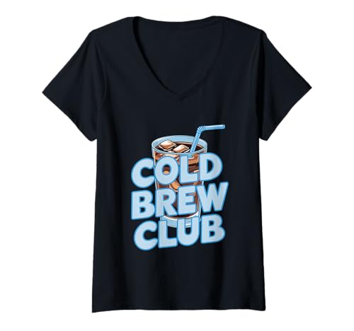 Damen Iced Latte Barista Funny Cold Brew Club T-Shirt mit V-Ausschnitt Damen Iced Latte Barista Funny Cold Brew Club T-Shirt mit V-Ausschnitt von Eced Latte Outfit Männer & Frauen