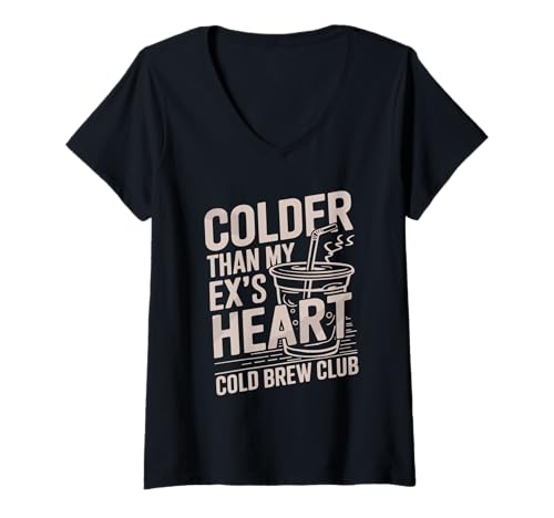 Damen September kaltbriechen Kaffeeliebhaber Iced Latte Barista T-Shirt mit V-Ausschnitt Damen September kaltbriechen Kaffeeliebhaber Iced Latte Barista T-Shirt mit V-Ausschnitt von Eced Latte Outfit Männer & Frauen