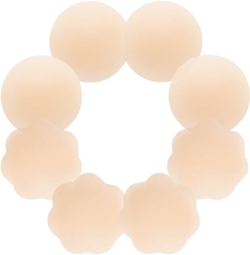 Ecentaur Silikon Wiederverwendbar 4-Paar Nippel Cover Nicht Klebende Nippelpads Nippelabdeckung BH Liner Einlage Nipple Aufkleber Brustwarzen Abdeckungen mit Travel Box von Ecentaur