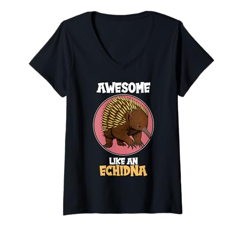 Damen Echidna Ameisenigel T-Shirt mit V-Ausschnitt Damen Echidna Ameisenigel T-Shirt mit V-Ausschnitt von Echidna Ameisenigel Tier Shop