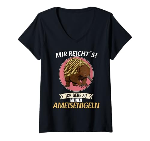 Damen Echidna Ameisenigel T-Shirt mit V-Ausschnitt Damen Echidna Ameisenigel T-Shirt mit V-Ausschnitt von Echidna Ameisenigel Tier Shop