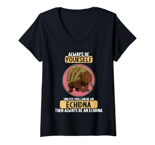 Damen Echidna Ameisenigel T-Shirt mit V-Ausschnitt Damen Echidna Ameisenigel T-Shirt mit V-Ausschnitt von Echidna Ameisenigel Tier Shop