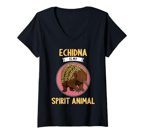 Damen Echidna Ameisenigel T-Shirt mit V-Ausschnitt Damen Echidna Ameisenigel T-Shirt mit V-Ausschnitt von Echidna Ameisenigel Tier Shop