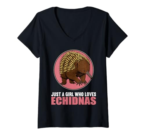 Damen Echidna Ameisenigel T-Shirt mit V-Ausschnitt von Echidna Ameisenigel Tier Shop