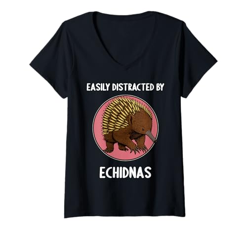 Damen Echidna Ameisenigel T-Shirt mit V-Ausschnitt Damen Echidna Ameisenigel T-Shirt mit V-Ausschnitt von Echidna Ameisenigel Tier Shop
