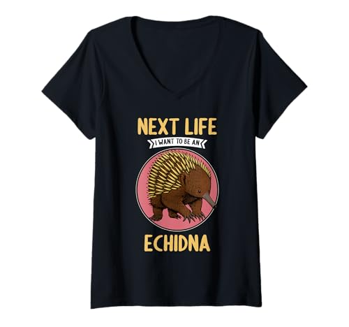 Damen Echidna Ameisenigel T-Shirt mit V-Ausschnitt von Echidna Ameisenigel Tier Shop