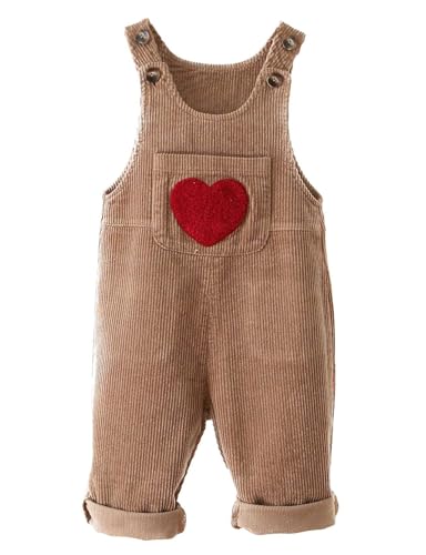 Echinodon Baby Cord-Latzhose Kleinkind Hose Jungen Mädchen D-Khaki 104 von Echinodon