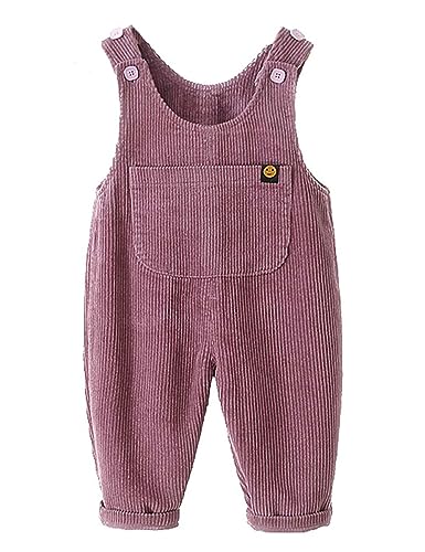 Echinodon Baby Cord-Latzhose Kleinkind Hose Jungen Mädchen Violett 86 von Echinodon