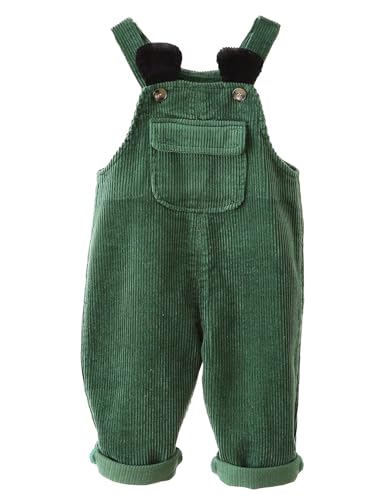 Echinodon Baby Cord-Latzhose Kleinkind Jungen Mädchen Latzhose Freizeit Hose mit Ohren Beige 80 von Echinodon