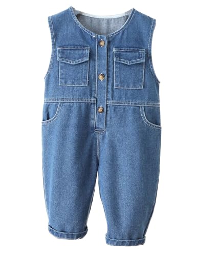 Echinodon Baby Denim-Latzhose Jeanshose Kleinkind Jeans Hose Jungen Mädchen Latzhose C 104 von Echinodon