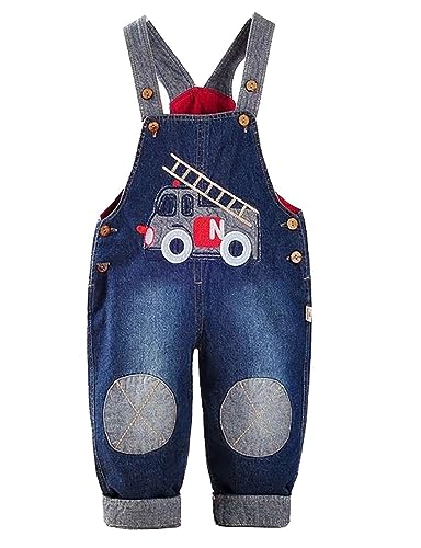 Echinodon Baby Denim-Latzhose Kleinkind Jeanshose Baumwolle Hose Jungen Mädchen E 100 von Echinodon