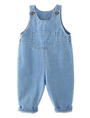 Echinodon Baby Jeans-Latzhose Denim Hose Kleinkind Jeanshose Baumwolle Hose Jungen Mädchen A 80 von Echinodon