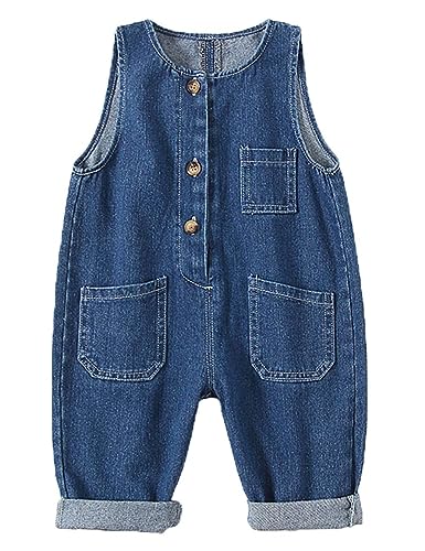 Echinodon Baby Jeans-Latzhose Denim Hose Kleinkind Jeanshose Baumwolle Hose Jungen Mädchen B 80 von Echinodon