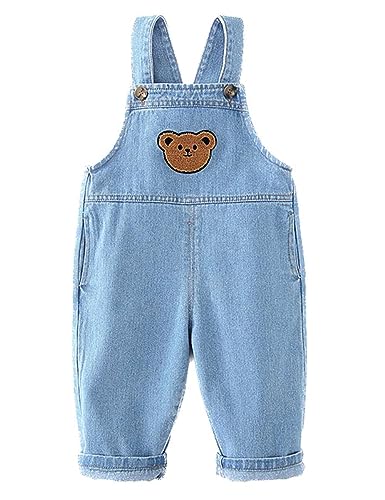 Echinodon Baby Jeans-Latzhose Denim Hose Kleinkind Jeanshose Baumwolle Hose Jungen Mädchen D 100 von Echinodon