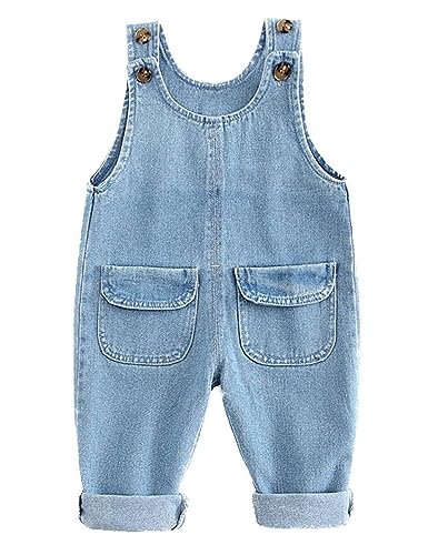 Echinodon Baby Jeans-Latzhose Denim Hose Kleinkind Jeanshose Baumwolle Hose Jungen Mädchen E 96 von Echinodon