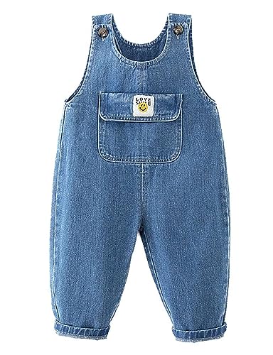 Echinodon Baby Jeans-Latzhose Denim Hose Kleinkind Jeanshose Baumwolle Hose Jungen Mädchen J 100 von Echinodon