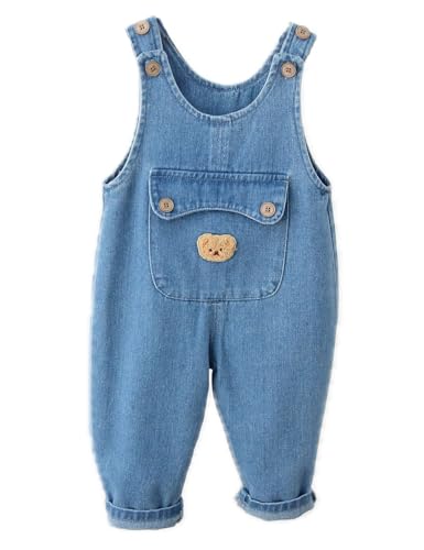 Echinodon Baby Jeans-Latzhose Kleinkind Denim Hose Jeanshose Baumwolle Hose Jungen Mädchen P 86 von Echinodon