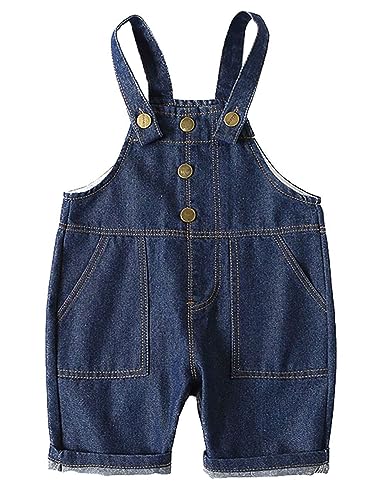 Echinodon Baby Jeans-Latzhose Kurz Jeanshose Denim Shorts Kleinkind Latzshorts Jungen Mädchen C 96 von Echinodon